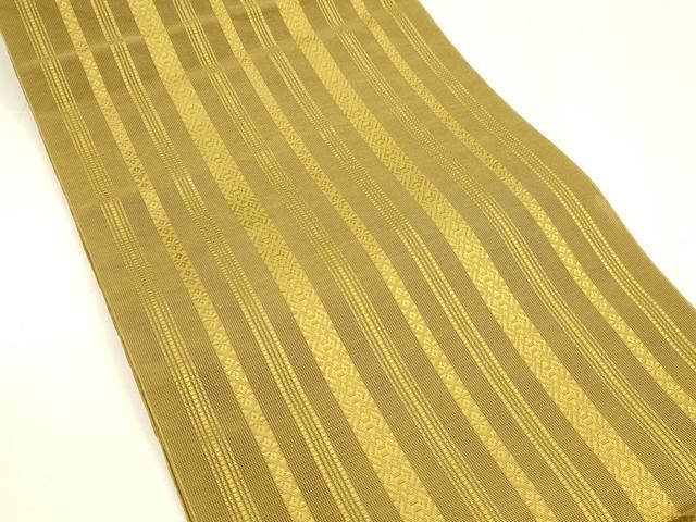 平和屋着物 夏物 本場筑前博多織 八寸名古屋帯 紗献上 山吹茶色 正絹 cm