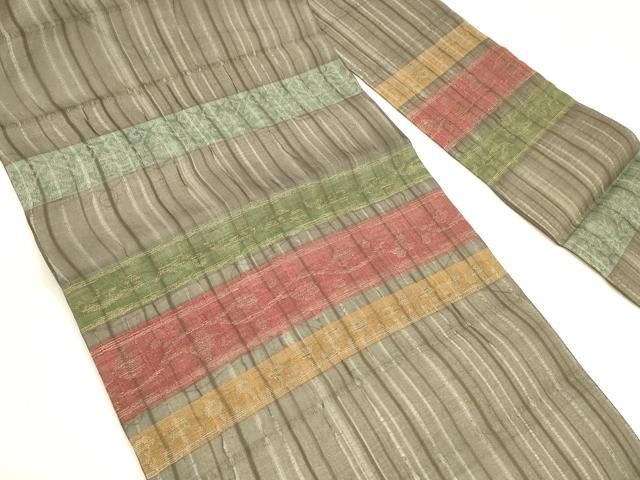 平和屋着物 夏物 九寸名古屋帯 横段抽象文 金銀糸 正絹 cm