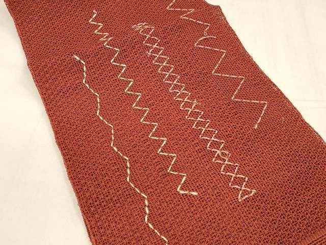 平和屋着物＊夏物 八寸名古屋帯 抽象文様 正絹 逸品 DABA0351cm