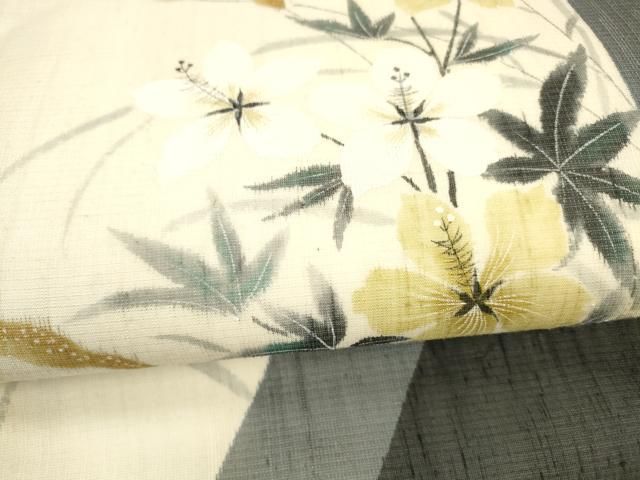 九寸名古屋帯 草花文