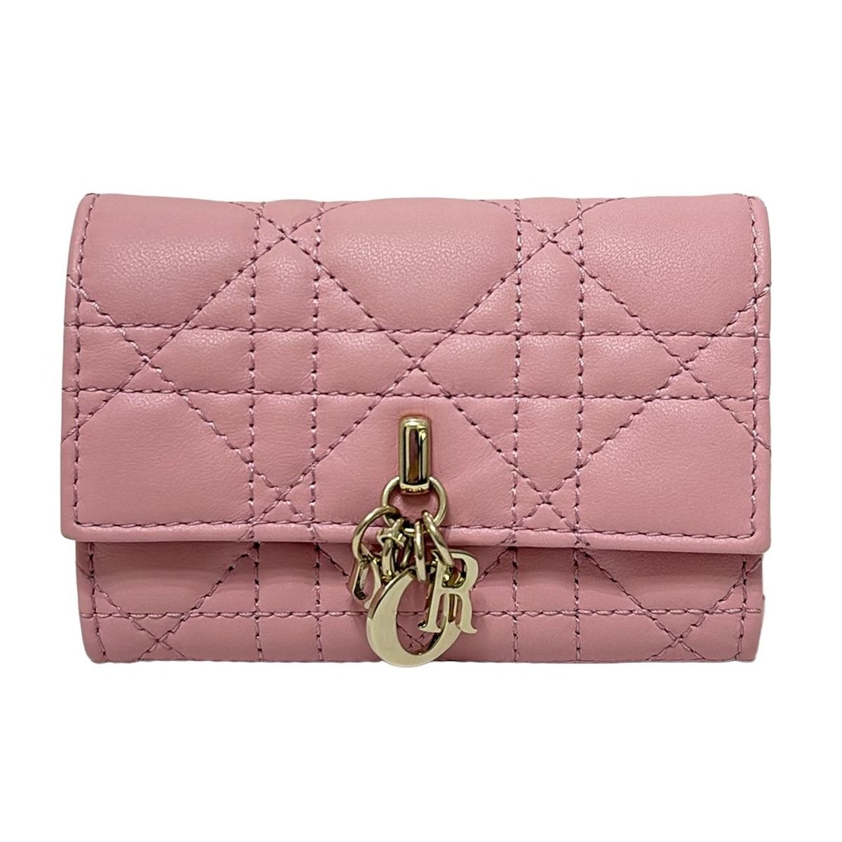 DIOR ChristianDior ディオール クリスチャンディオール コインケース Glycine ウォレット ライトピンク ラムスキン