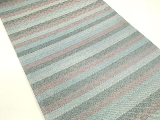 平和屋着物 夏物 六通柄袋帯 横段文 金糸 正絹 cm