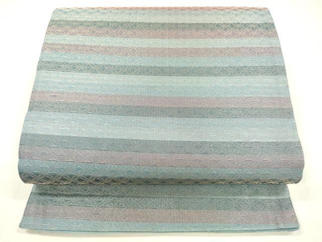 平和屋着物 夏物 六通柄袋帯 横段文 金糸 正絹 cm