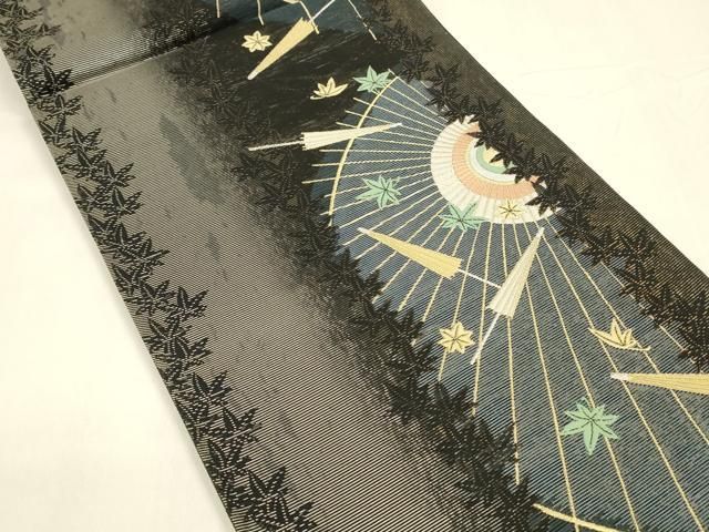 平和屋着物 夏物 六通柄袋帯 番傘舞葉間道 金銀糸 引箔 正絹 cm