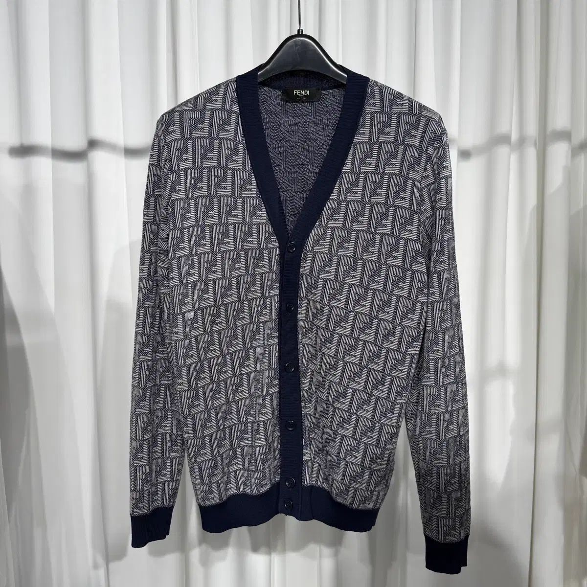 ほぼ新品/52サイズ FENDI フェンディ FFモチーフ モノグラム ウール