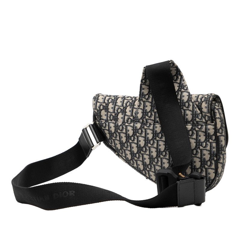 ディオール オブリーク サドル ベージュ ブラック キャンバス レザー レディース Dior 1-0244594