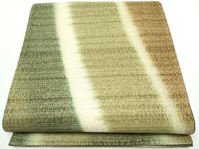 平和屋着物 両面 六通柄袋帯 霞文 金糸 正絹 hy