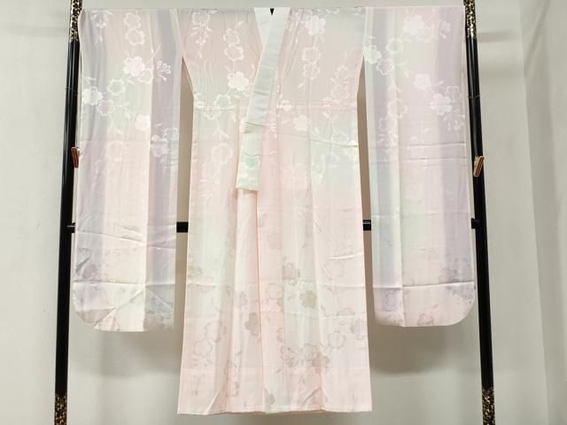 平和屋着物 振袖用長襦袢 無双仕立て 枝桜地紋 暈し染め 正絹 yc