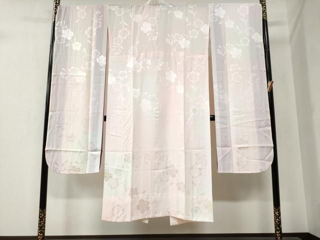 平和屋着物 振袖用長襦袢 無双仕立て 枝桜地紋 暈し染め 正絹 yc