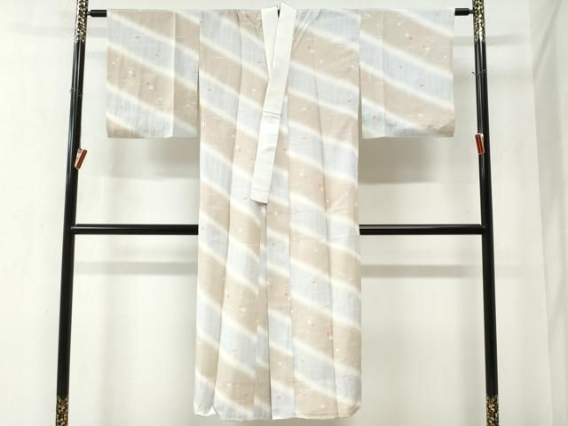 平和屋着物 長襦袢 無双仕立て 鈴檜扇芝草花文 暈し染め 正絹 yc