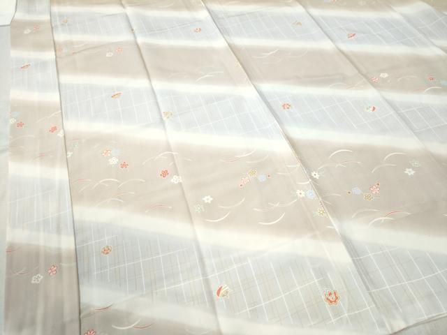 平和屋着物○長襦袢 無双仕立て 鈴檜扇芝草花文 暈し染め