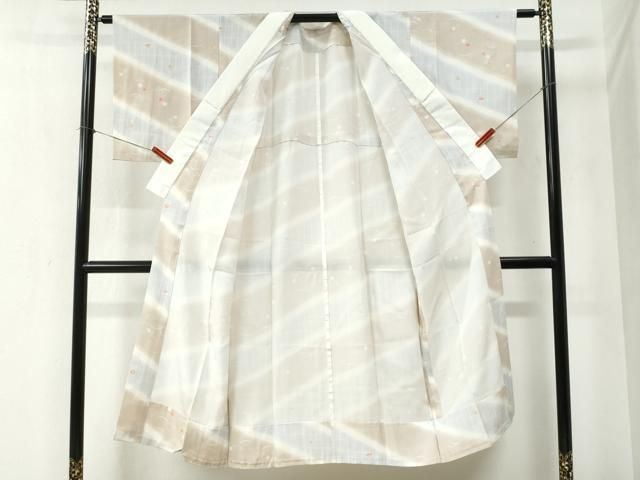 平和屋着物●長襦袢　無双仕立て　鈴　正絹　逸品　CABA6357yc 平和屋着物○長襦袢 無双仕立て 鈴檜扇芝草花文 暈し染め