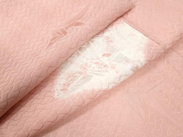 平和屋着物 長襦袢 無双仕立て 絞り 網目折り鶴地紋 半衿刺繍 正絹 yc