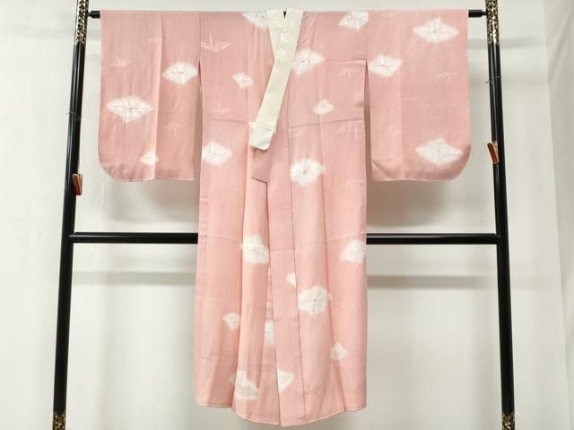 平和屋着物 長襦袢 無双仕立て 絞り 網目折り鶴地紋 半衿刺繍 正絹 yc