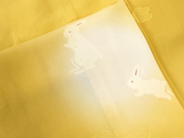 平和屋着物●長襦袢　無双仕立て　兎　蛍暈し　正絹　逸品　CABA6342yc 平和屋着物○長襦袢 無双仕立て 兎 蛍暈し 正絹 逸品 CABA6342yc