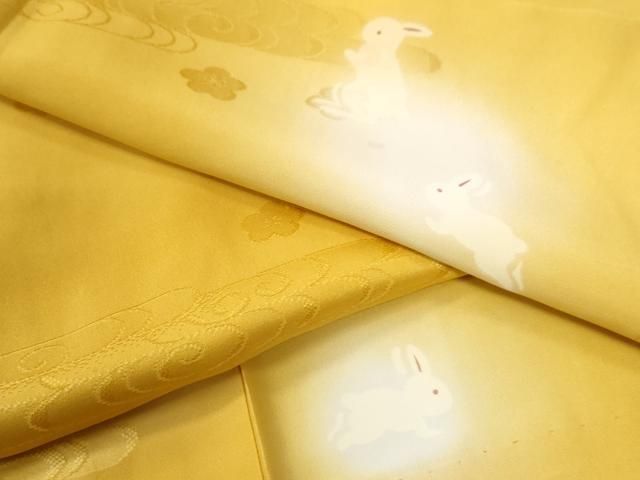 平和屋着物●長襦袢　無双仕立て　兎　蛍暈し　正絹　逸品　CABA6342yc 平和屋着物○長襦袢 無双仕立て 兎 蛍暈し 正絹 逸品 CABA6342yc