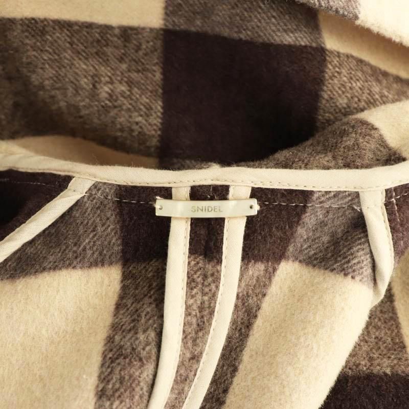 スナイデル SNIDEL 23AW フードチェックコート アウター 1 ダーク 