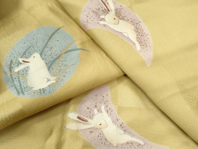 平和屋着物●長襦袢　無双仕立て　兎　やまと誂製　正絹　逸品　CABA6358yc 平和屋着物○長襦袢 無双仕立て 兎 やまと誂製 正絹 逸品 CABA6358yc