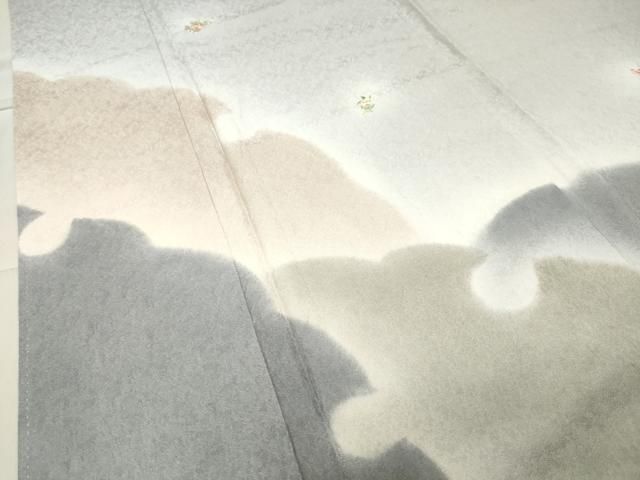  平和屋着物 訪問着 刺繍 雪輪重ね花文 暈し染め 金糸 正絹 gh 訪問着 付け下げ 着物