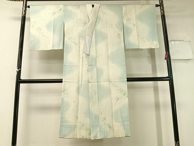 平和屋着物 長襦袢 無双仕立て 作家物 牡丹 草木染 暈し染め 正絹 vp