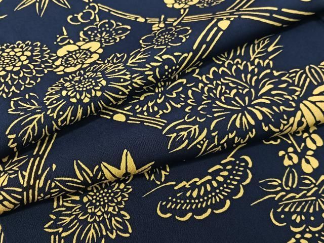 平和屋着物 上質な小紋 型染め 露草花文 正絹 vp