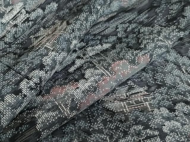 平和屋着物 上質な紬 風景樹林文 正絹 ud