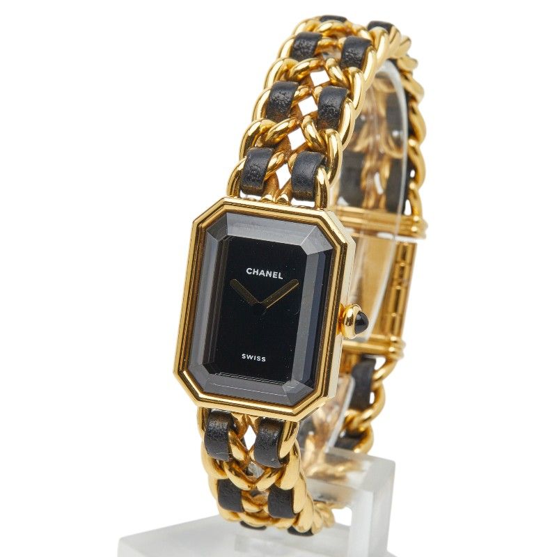 シャネル プルミエール 腕時計 サイズ L H 0001 ゴールド ブラック ステンレススチール レザー レディース CHANEL 222-47041