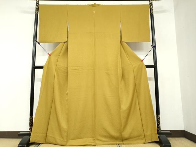 平和屋着物 上質な色無地 花尽くし文 桑茶色 正絹 ud