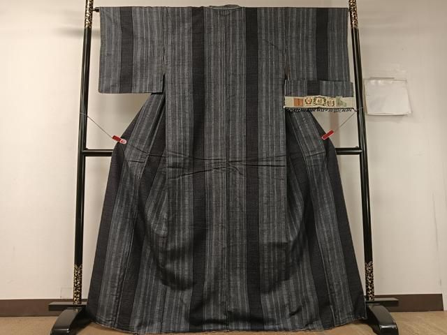 平和屋着物 結城紬 80亀甲 間道 証紙付き 正絹 vp