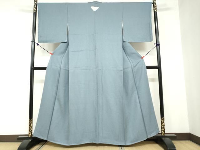 平和屋着物 上質な色無地 抽象地紋 錆御納戸色 正絹 ud