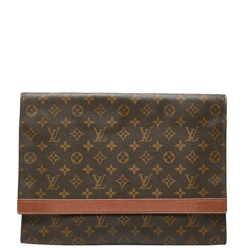 ルイ ヴィトン モノグラム ポルト エンベロープ クラッチバッグ セカンドバッグ 書類ケース M 51801 ブラウン PVC レザー メンズ LOUIS VUITTON 1 0247085
