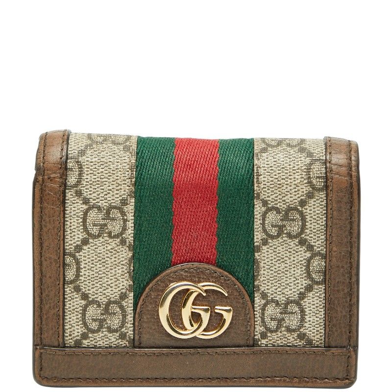 グッチ GGスプリーム オフィディア 523155 ベージュ ブラウン PVC レザー レディース GUCCI 1-0247754