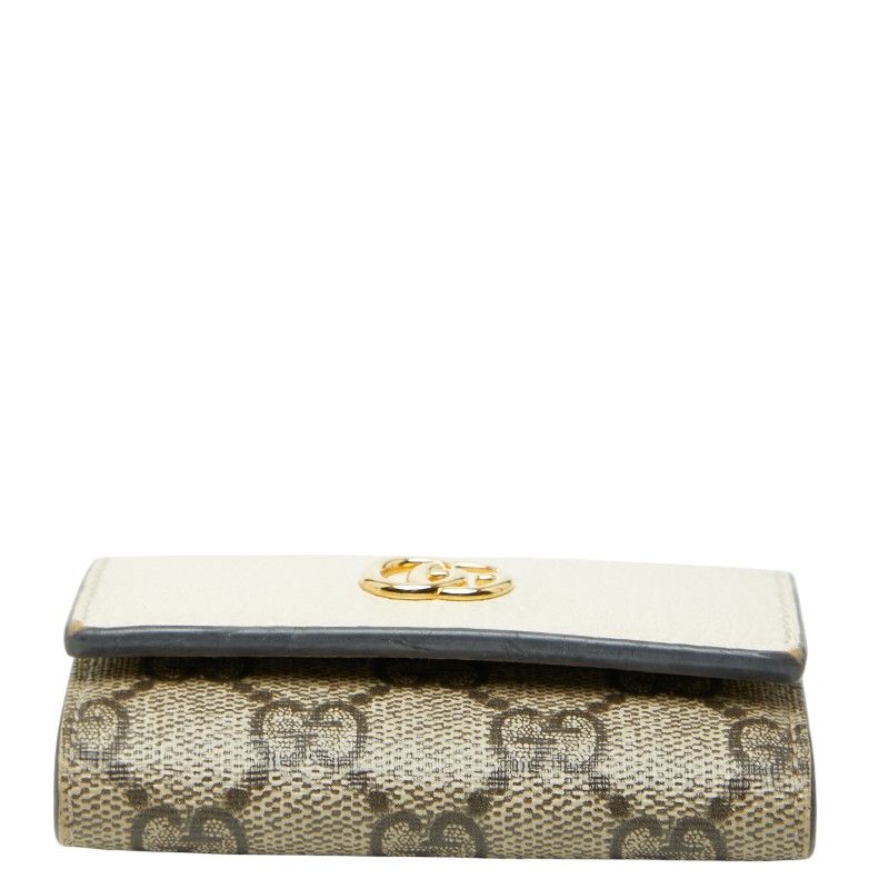 グッチ GGスプリーム GGマーモント 6連 456118 ベージュ ホワイト PVC