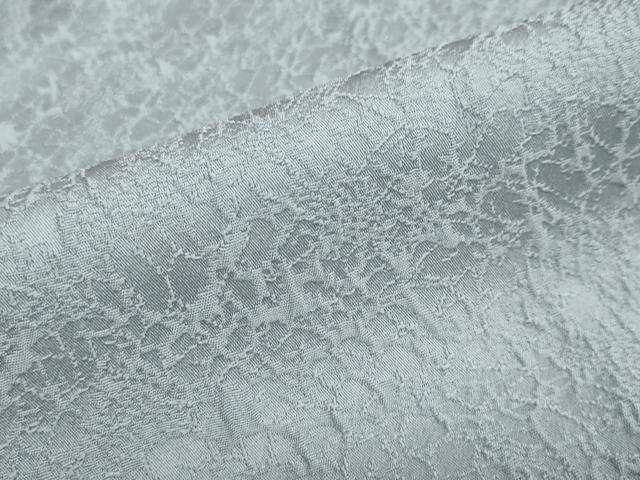 平和屋着物 染色作家 斉藤三才 色無地 霞地紋 湊鼠色 反端付き 正絹 ud