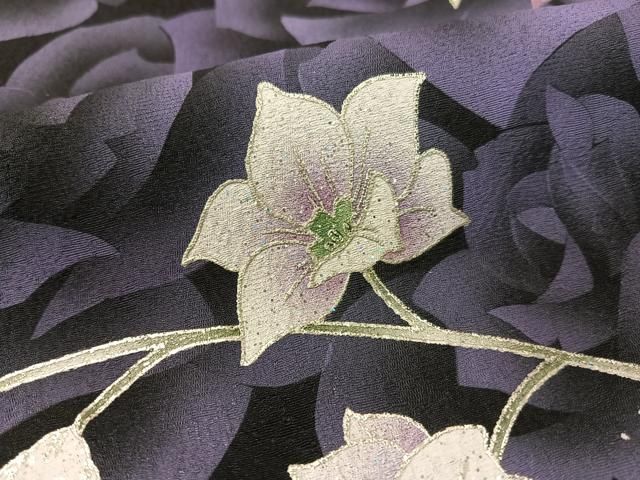 平和屋着物○豪華振袖 京友禅 草花文 暈し染め 銀彩 仮絵羽 逸品 未