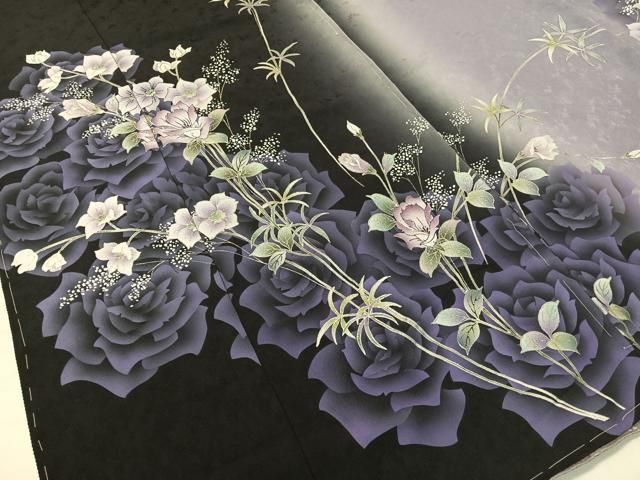平和屋着物●豪華振袖　京友禅　草花文　暈し染め　銀彩　仮絵羽　逸品　未使用　CABA4771vp 平和屋着物○豪華振袖 京友禅 草花文 暈し染め 銀彩 仮絵羽 逸品 未
