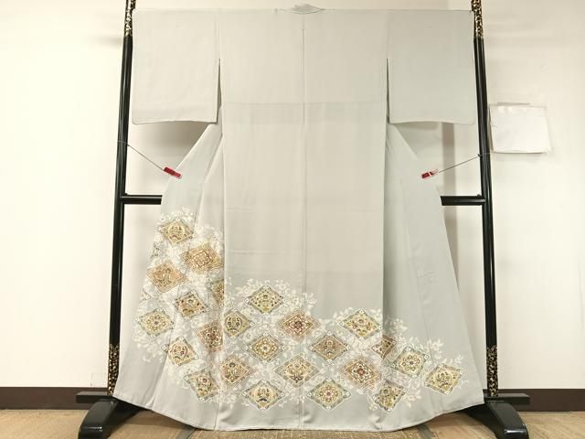 平和屋着物 豪華色留袖 作家物 駒刺繍 更紗花鳥菱文 金彩 正絹 vp