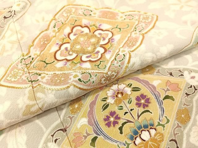  平和屋着物 豪華色留袖 作家物 駒刺繍 更紗花鳥菱文 金彩 正絹 vp 黒留袖 着物