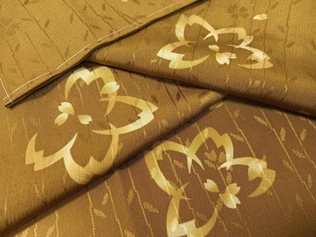 平和屋着物 長襦袢 無双仕立て 舞桜 暈し染め 半衿刺繍 やまと金ラベル 正絹 vp