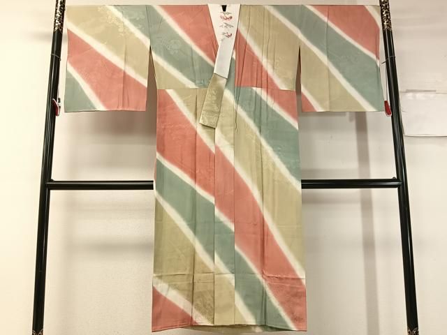 平和屋着物 長襦袢 無双仕立て 斜線 雲取り几帳花地紋 半衿刺繍 正絹 vp