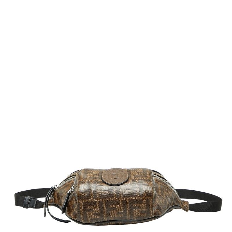 フェンディ ズッカ ボディバッグ ベルトバッグ 7VA446 ブラウン レザー