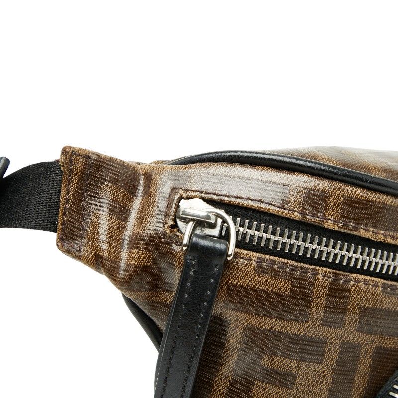 フェンディ ズッカ ボディバッグ ベルトバッグ 7VA446 ブラウン レザー