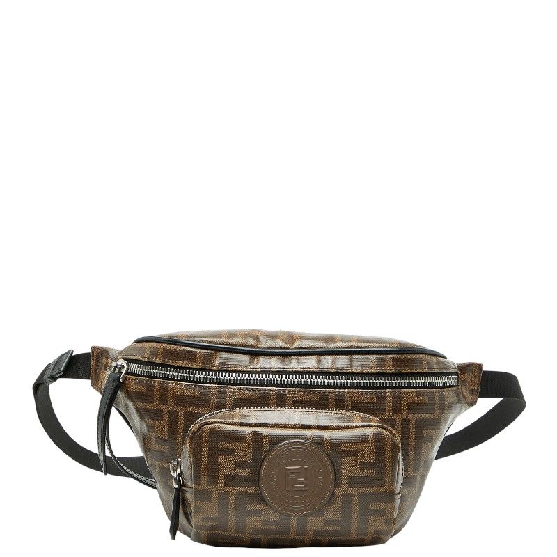 FENDI ✨ズッカ　ウエストポーチ　セカンドバッグ　PVCレザー　ベージュ フェンディ ズッカ ボディバッグ ベルトバッグ 7VA446 ブラウン レザー