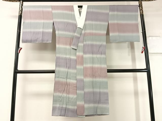 平和屋着物 長襦袢 無双仕立て 横段文 鱗地紋 正絹 vp