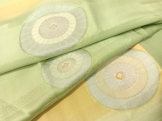 平和屋着物○長襦袢 無双仕立て 地紋起こし 番傘 暈し染め 正絹 逸品