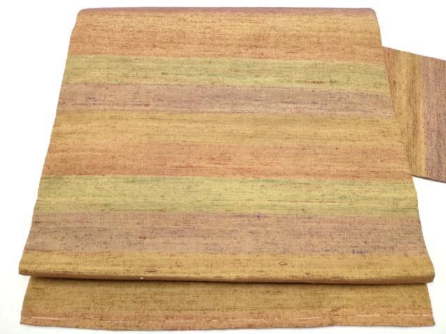 平和屋着物 全通柄 九寸名古屋帯 紬地 霞文 正絹 hy