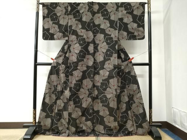 平和屋着物 本場大島紬 7マルキ 椿 ロング丈 正絹 yc