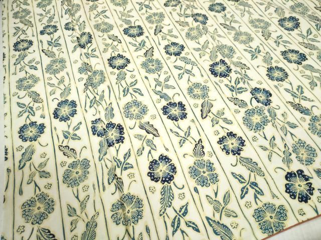 平和屋着物○上質な小紋 紬地 型染め 枝花文 正絹 逸品 CABA6159yc