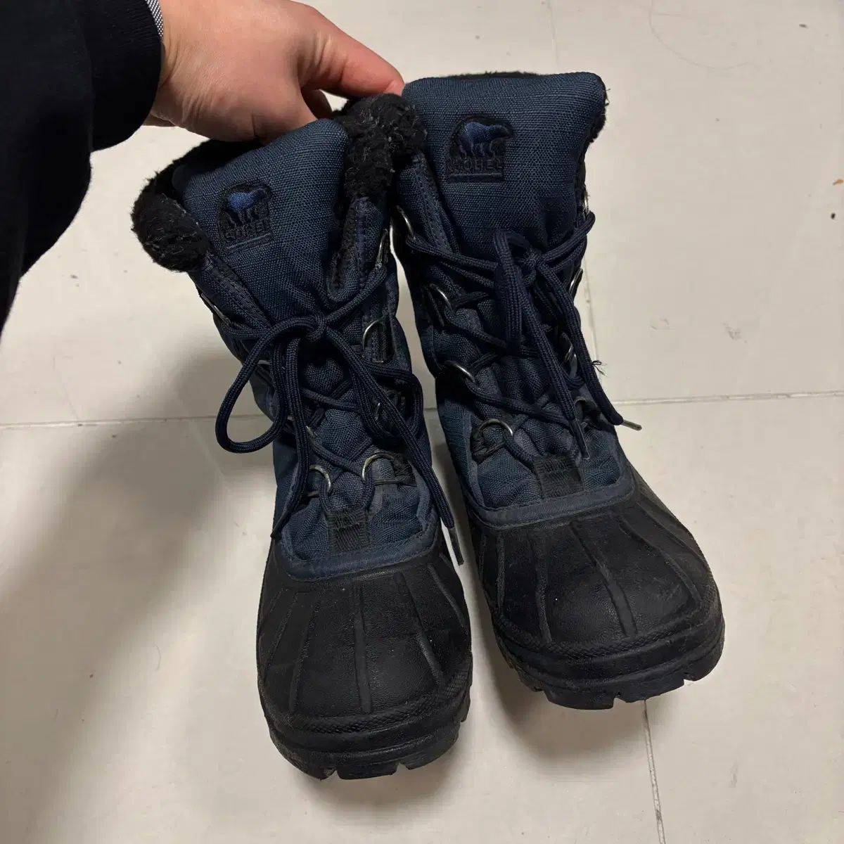  SOREL ソレル ネイビー ブラック シープスキン 防寒 ブーツ 245 その他 ブーツ