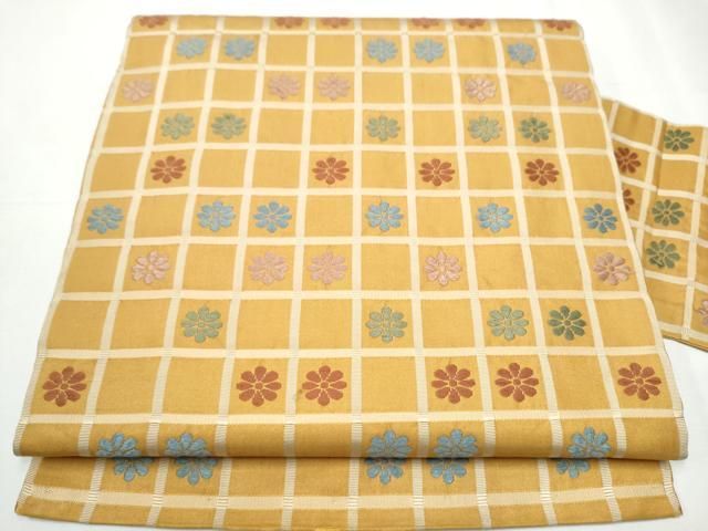 平和屋着物 九寸名古屋帯 唐織 吉野間道 正絹 hy